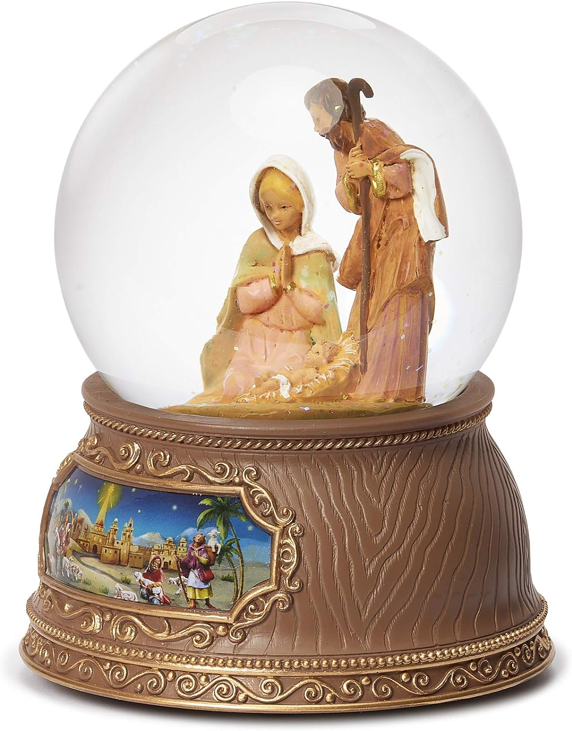Musical Nativity Glitterdome with Nativity Scene - 5.5 Inch
