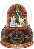 Nutcracker Tree Wood Base Music Glitterdome - 100mm