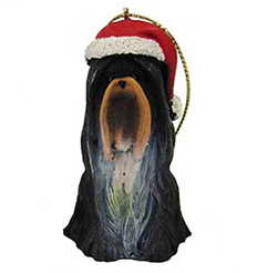 Dog in a Santa Hat Ornament - Shih-Tzu