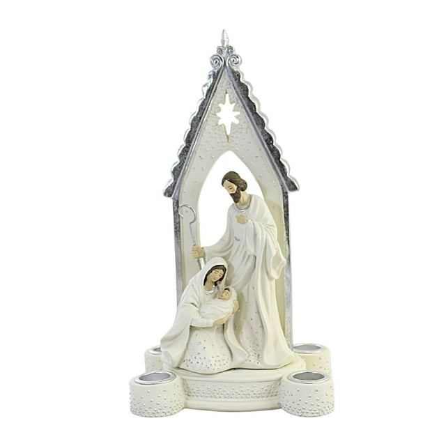 Holy Family Advent Silver Dot Candle Holder