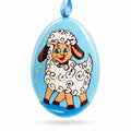 Smiling Lamb Wooden Christmas Ornament 3 Inches