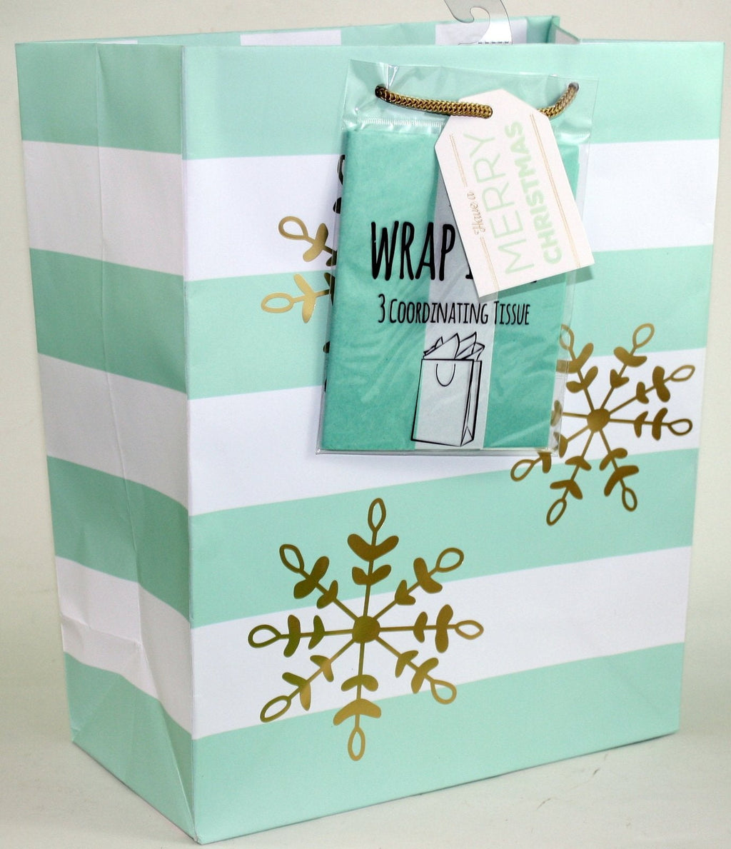 Traditional Gift Bag With Matching Tissue - Holiday Cheer Large