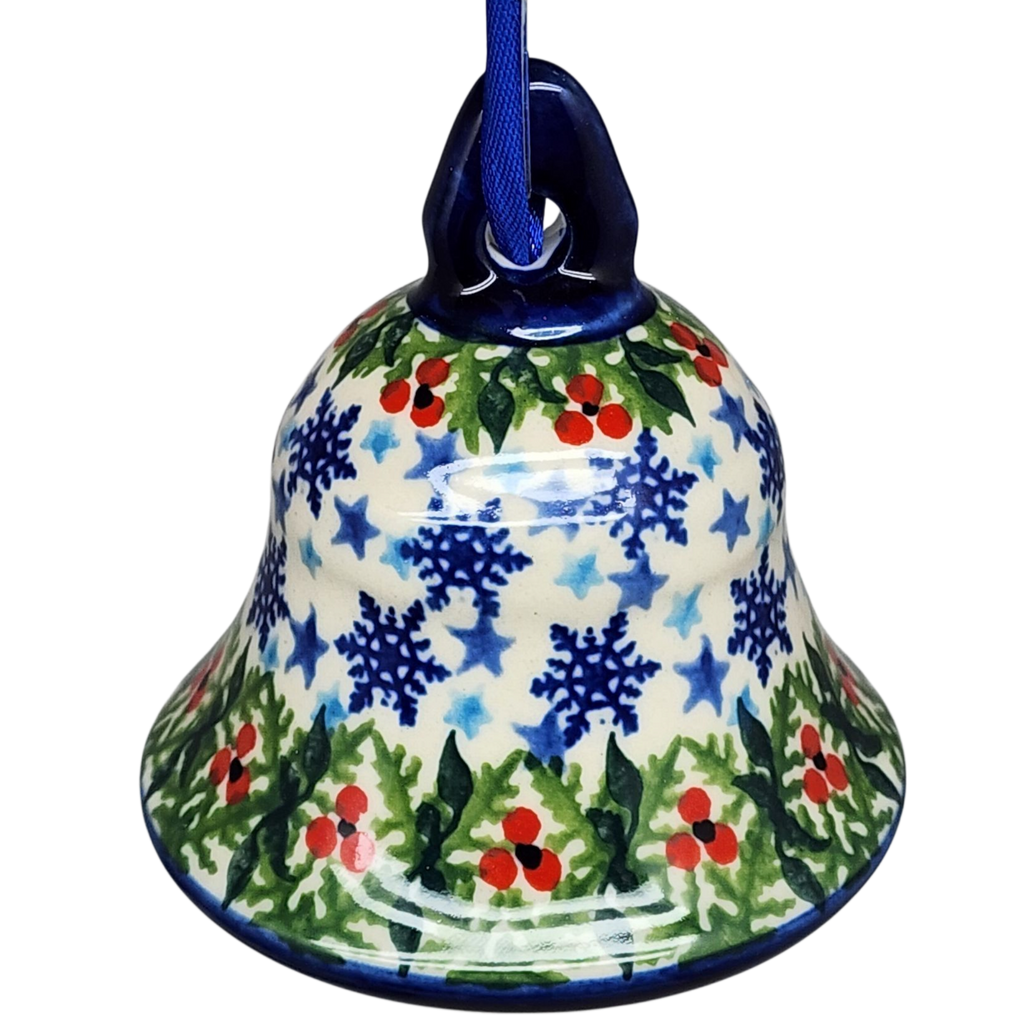 Ceramic Holiday Bell - Winter Wonderland Pattern