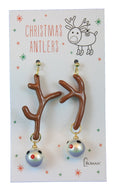 Christmas Antlers Earring Set - Brown