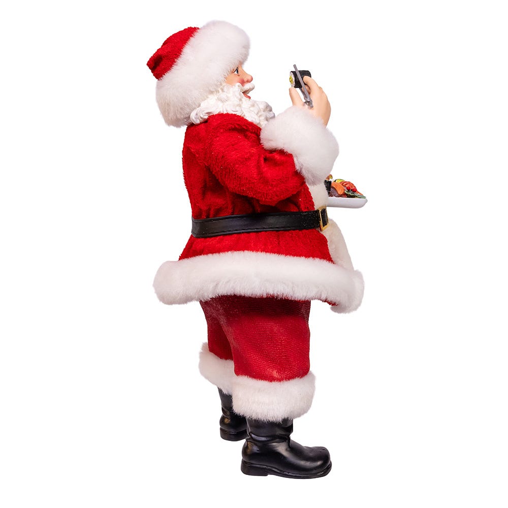 Sushi Platter Santa Figurine - 10.5 Inch