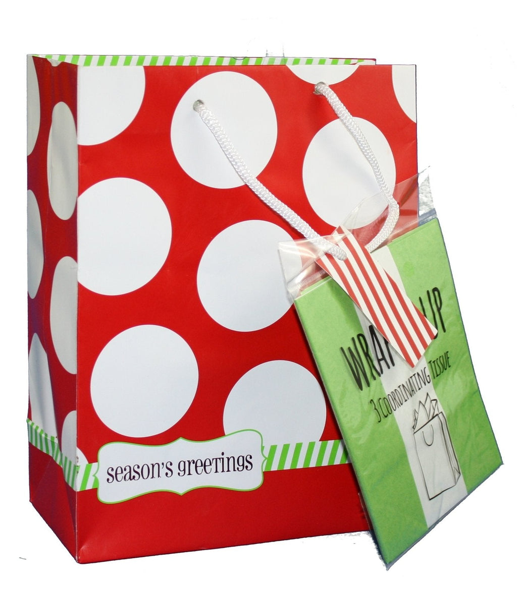 Traditional Gift Bag With Matching Tissue - Holiday Cheer Large