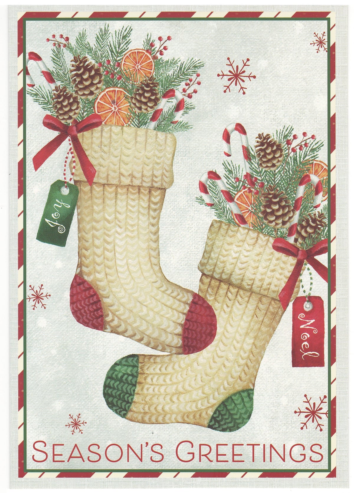 Countryside Christmas Boxed Cards - Set of 20 - Knit Stockings