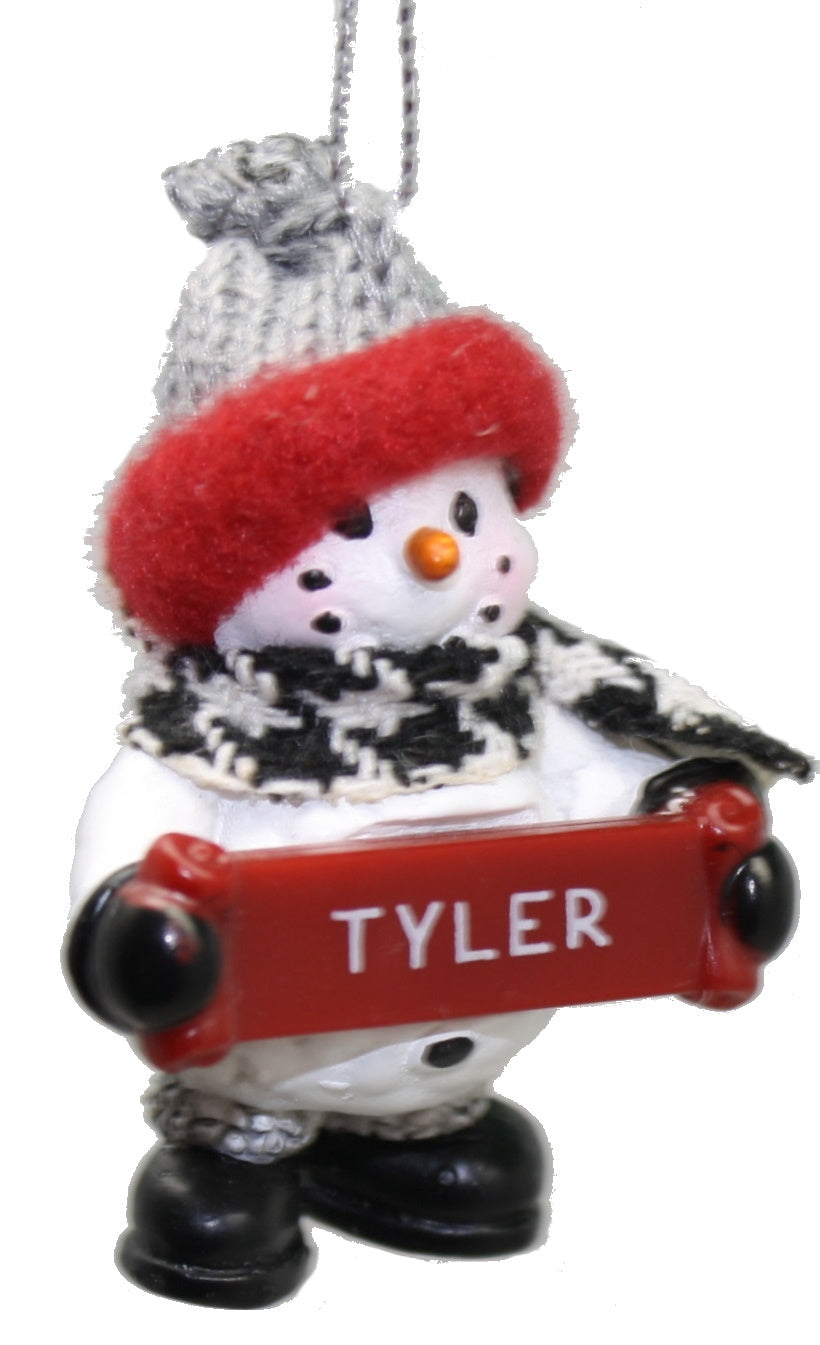 Cozy Snowman Ornament (Letters S - Z) -
