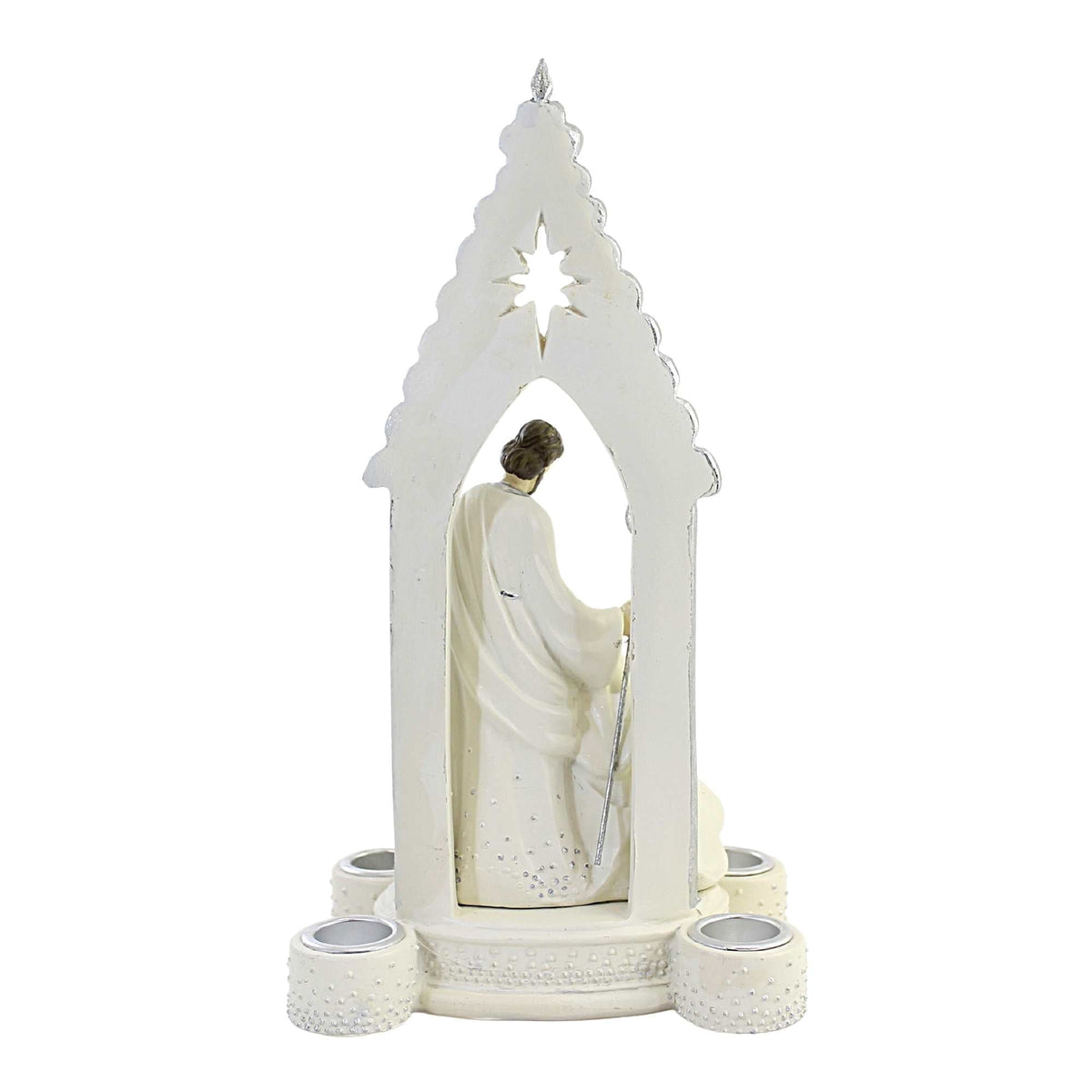 Holy Family Advent Silver Dot Candle Holder