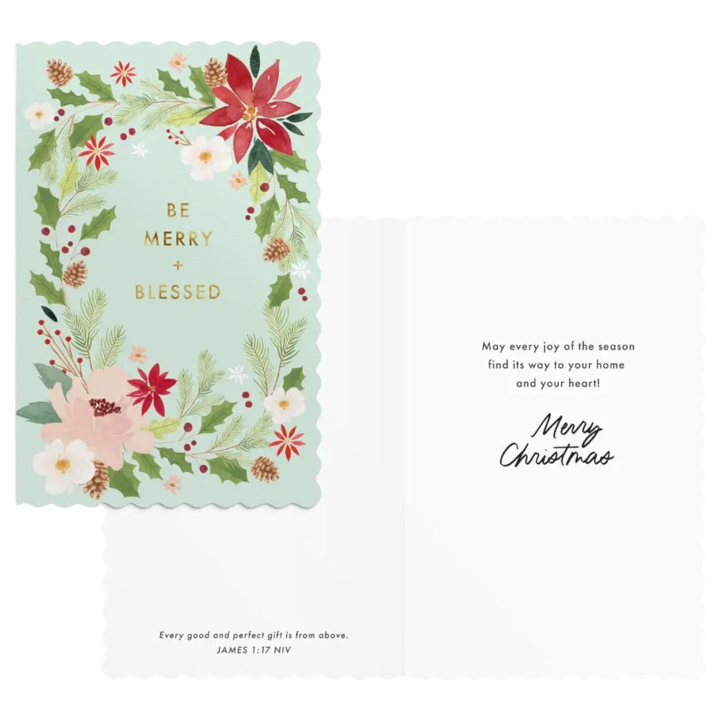 Be Merry and Blessed - 18 Assorted Christmas Boxed Cards and Envelopes