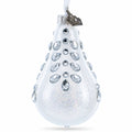 Diamonds on Clear Waterdrop Finial Glass Christmas Ornament