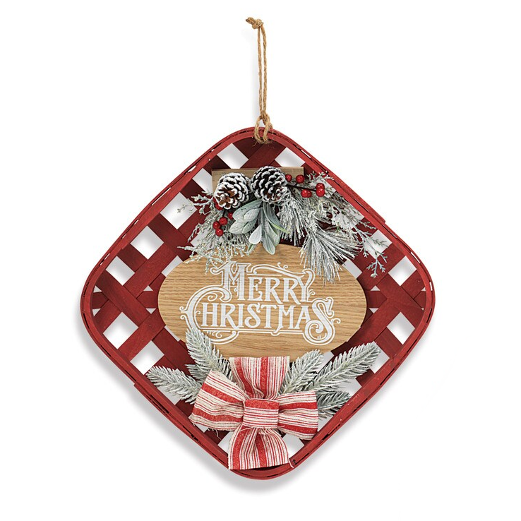 Square Basket Wall Accent - Merry Christmas