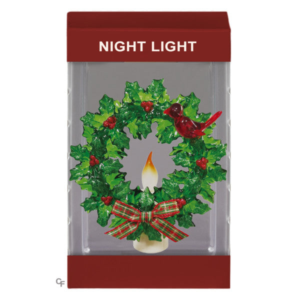 Cardinal on a Wreath Acrylic Nightlight