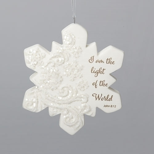 Snowflake Ornament - I Am the Light of the World
