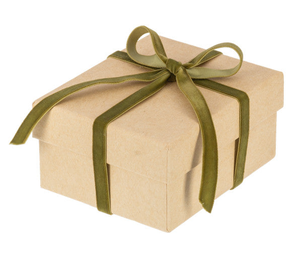 Holiday Velvet Ribbon Set in Mango Wood Box