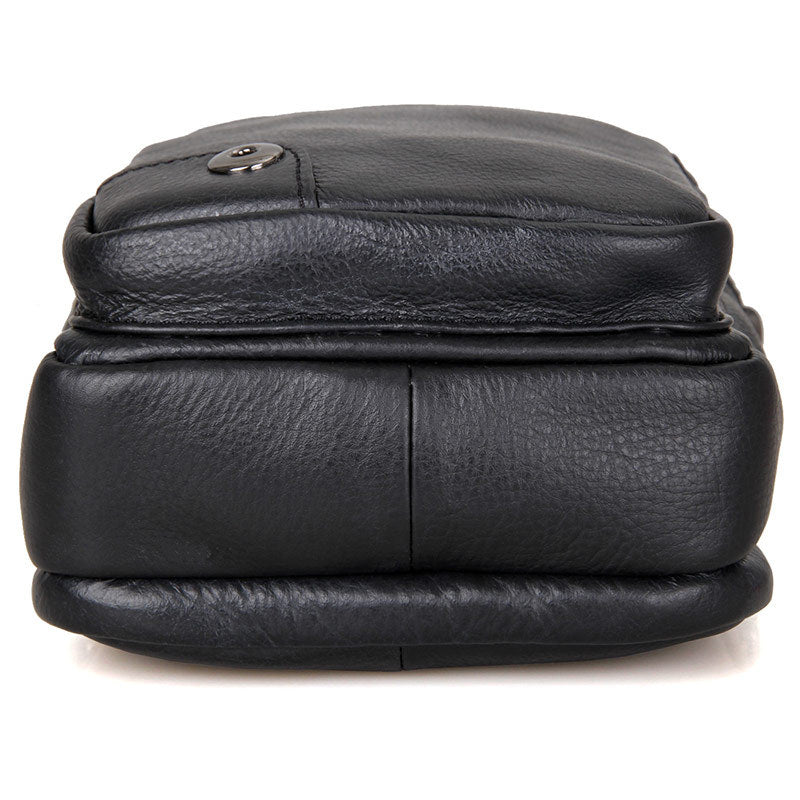 Compact Top Grain Leather Messenger Bags Men's Minimalist Shoulder Bags Satchel 1007