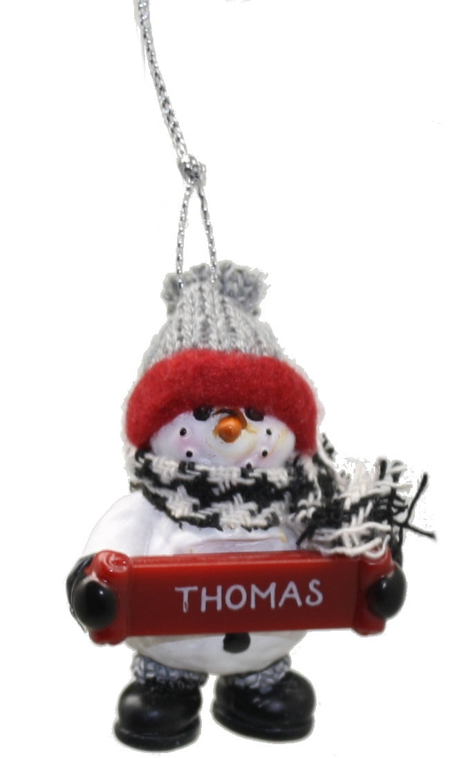 Cozy Snowman Ornament (Letters S - Z) -
