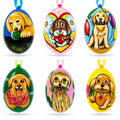 Golden Retriever and Labrador Wooden Christmas Ornaments 3 Inches