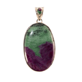 Sterling Silver Ruby Zoisite Statement Pendant - 81mm