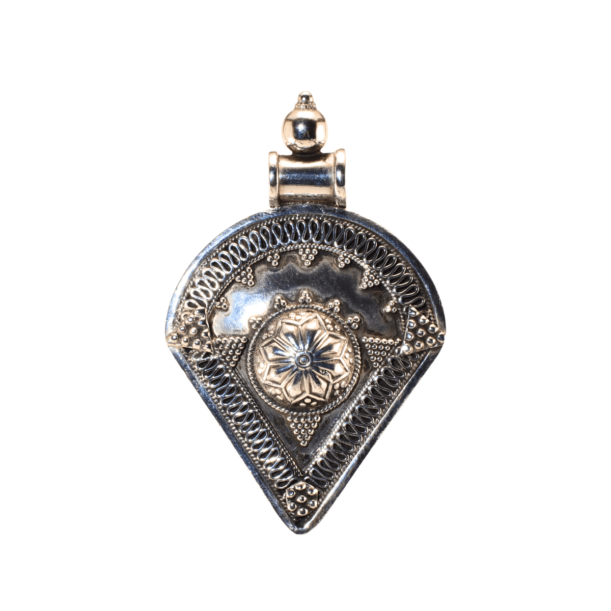 Large Sterling Silver Artisan Statement Pendant - 73mm