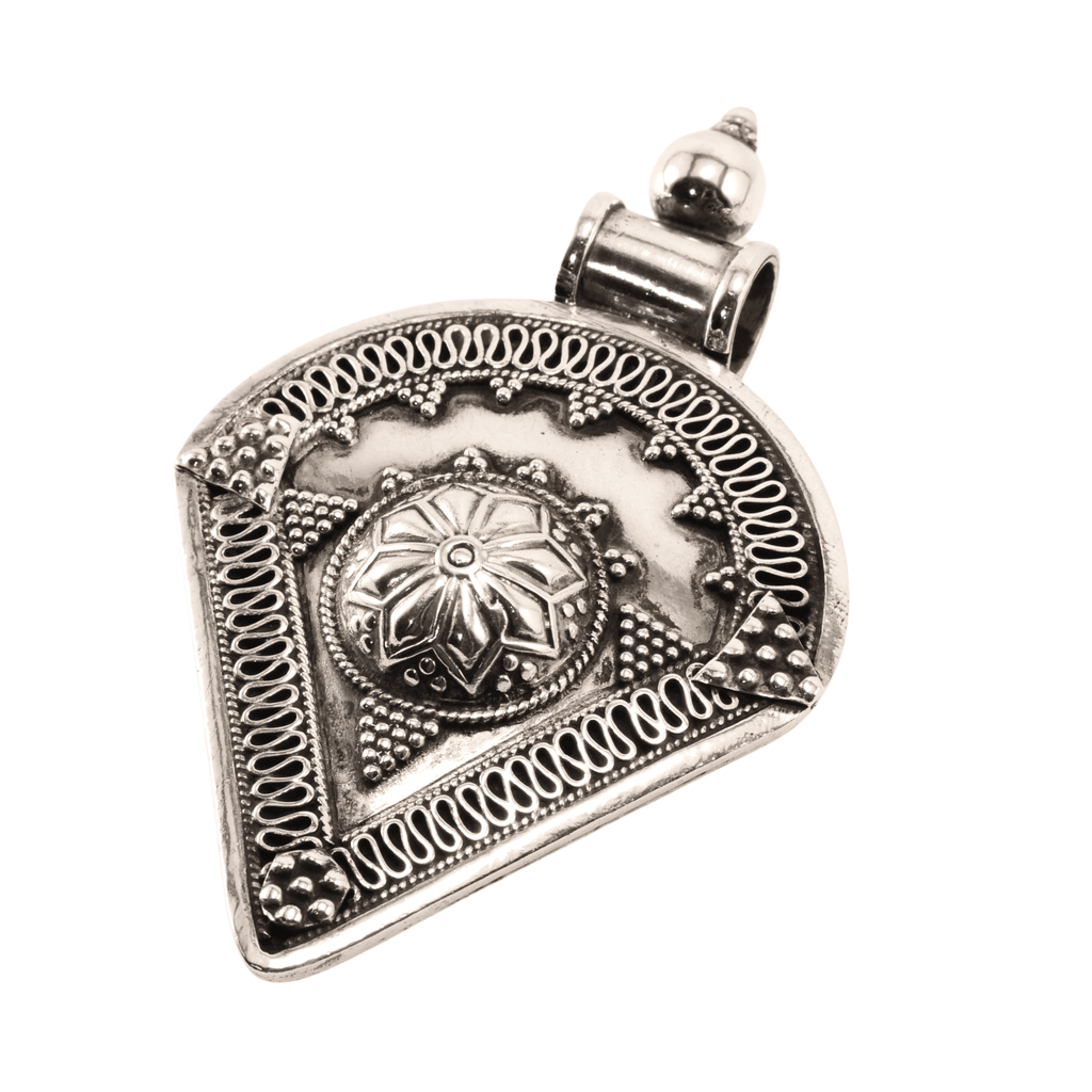 Large Sterling Silver Artisan Statement Pendant - 73mm