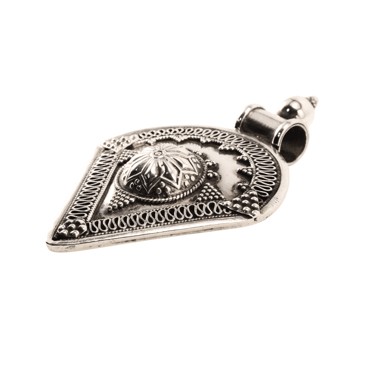 Large Sterling Silver Artisan Statement Pendant - 73mm