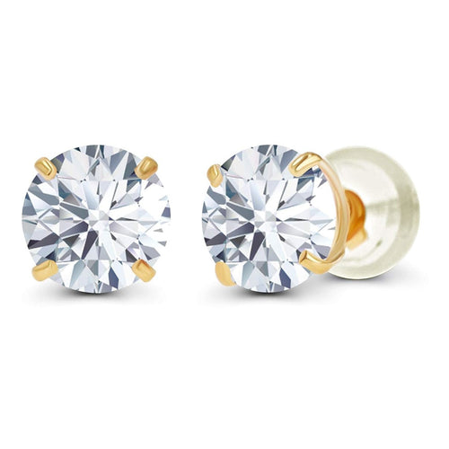 1.50 CTW Lab-Grown Diamond Stud Earrings in 14K White or Yellow Gold – F Color, VS Clarity | AGI Certified