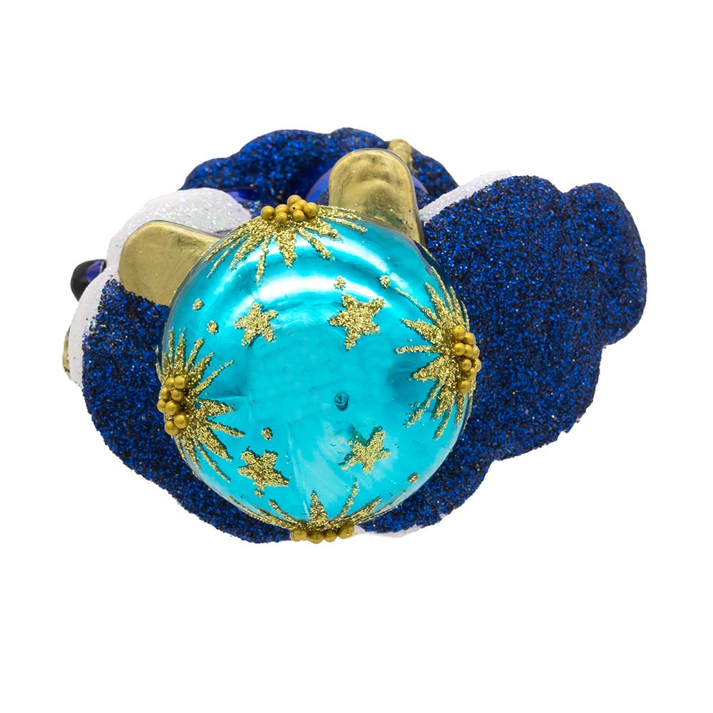 Bellissimo Glass Celestial Santa Ornament