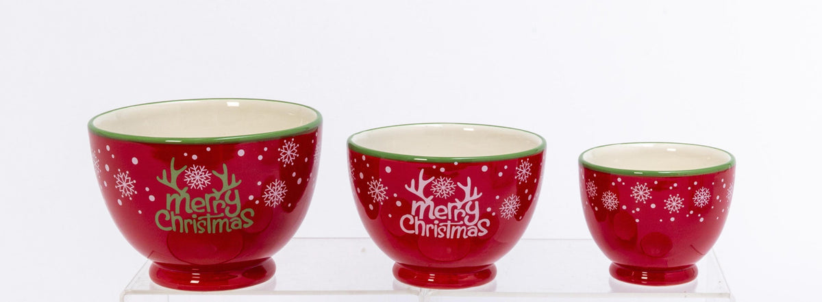 Snowflakes Holiday Bowls - Set of 3