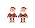 Enamel Santas with Pearls Earrings