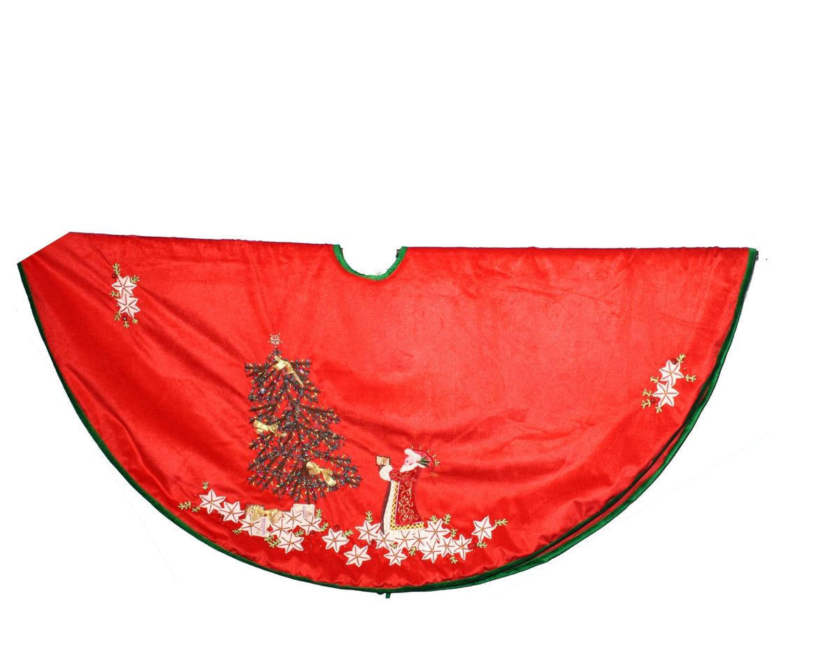 56 Inch Red Velvet Santa Tree Treeskirt