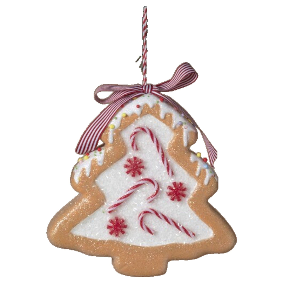 Candy Cane Christmas Tree Gingerbread Ornament