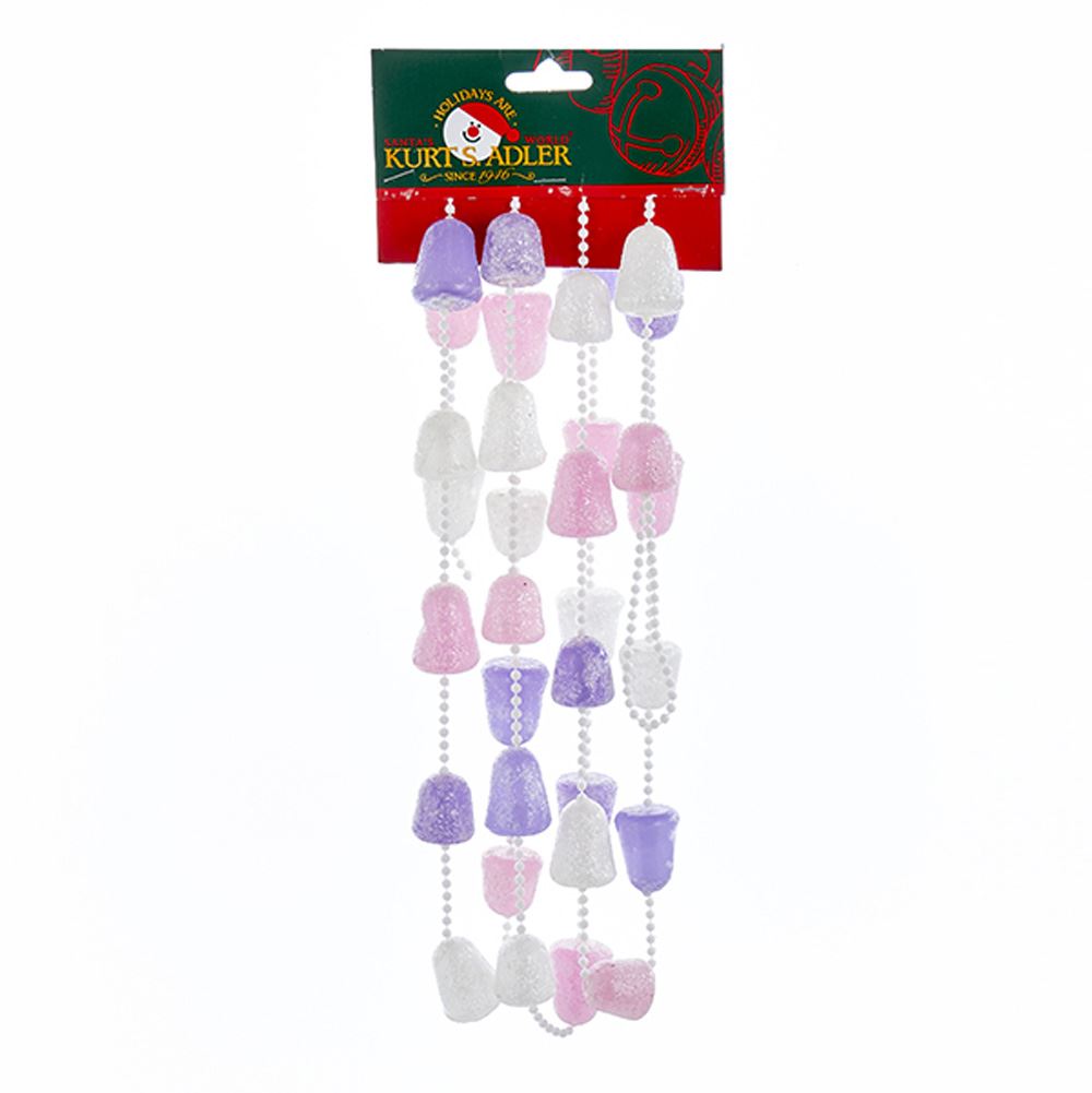 Pink, Purple and White Glittered Gum Drop Garland