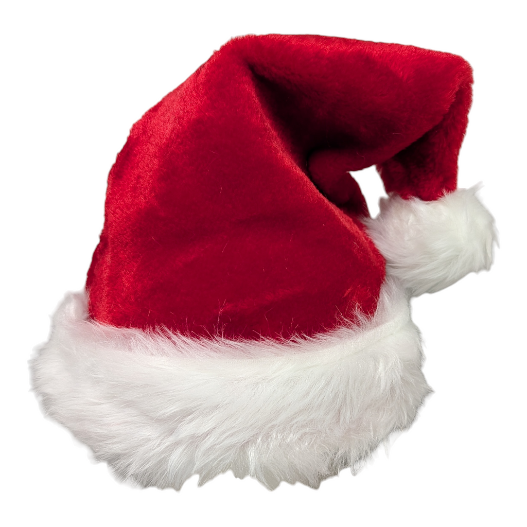 Classic Plush Santa Hat With Fur Cuff and Pom-Pom