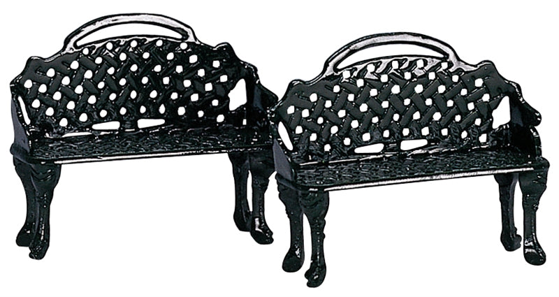 Patio Bench for Miniature Village (Set of 2)