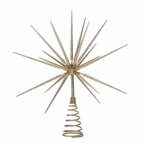 Gold  Burst Tree Topper with Spike on Spring - 15 inch