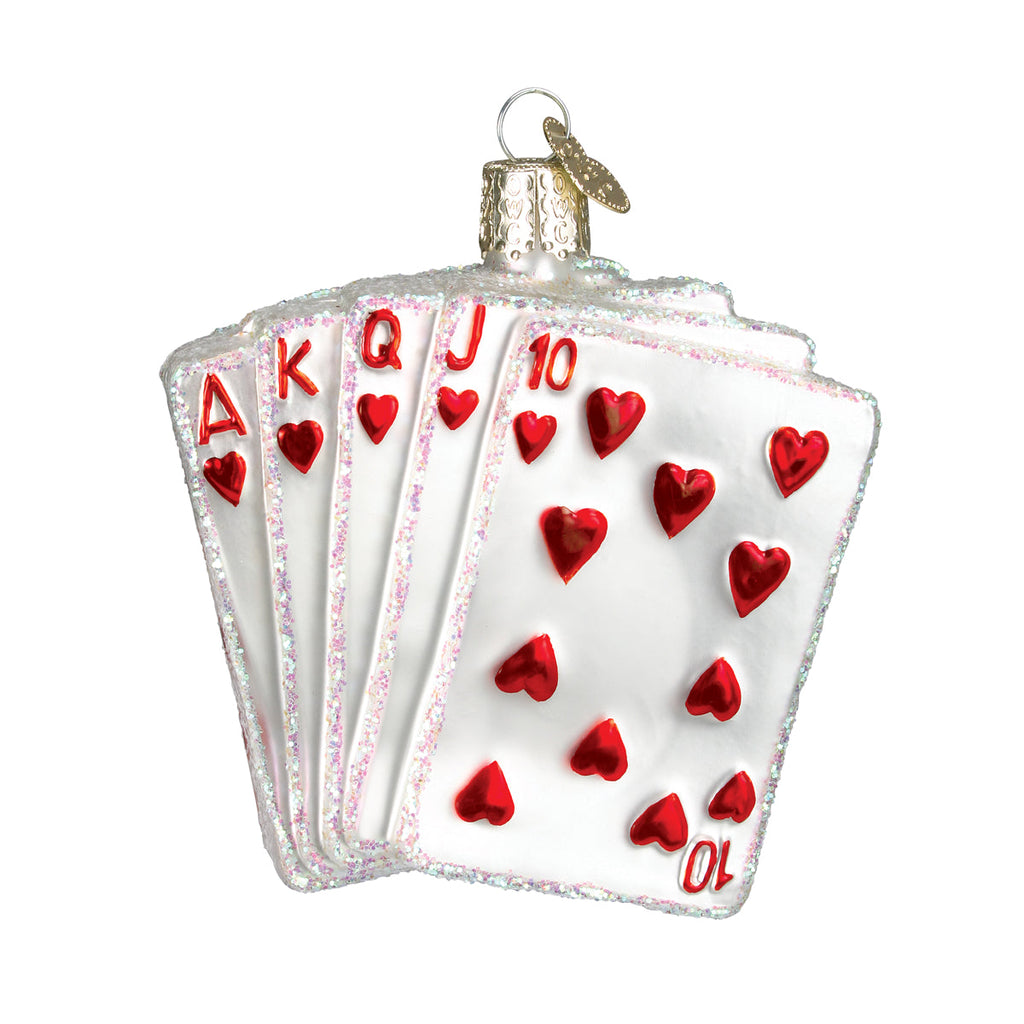 Royal Flush Glass Blown Ornament