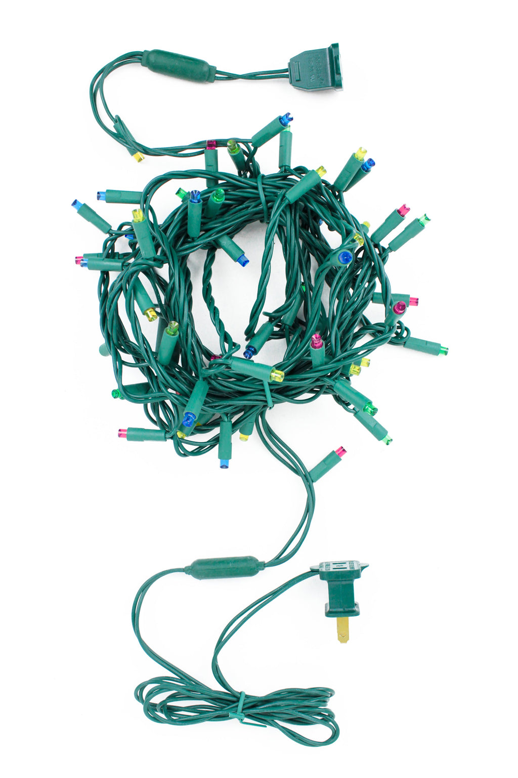 70 LED Indoor/Outdoor Wide Angle 5MM LED Green Cable Christmas String Lights - Multicolor