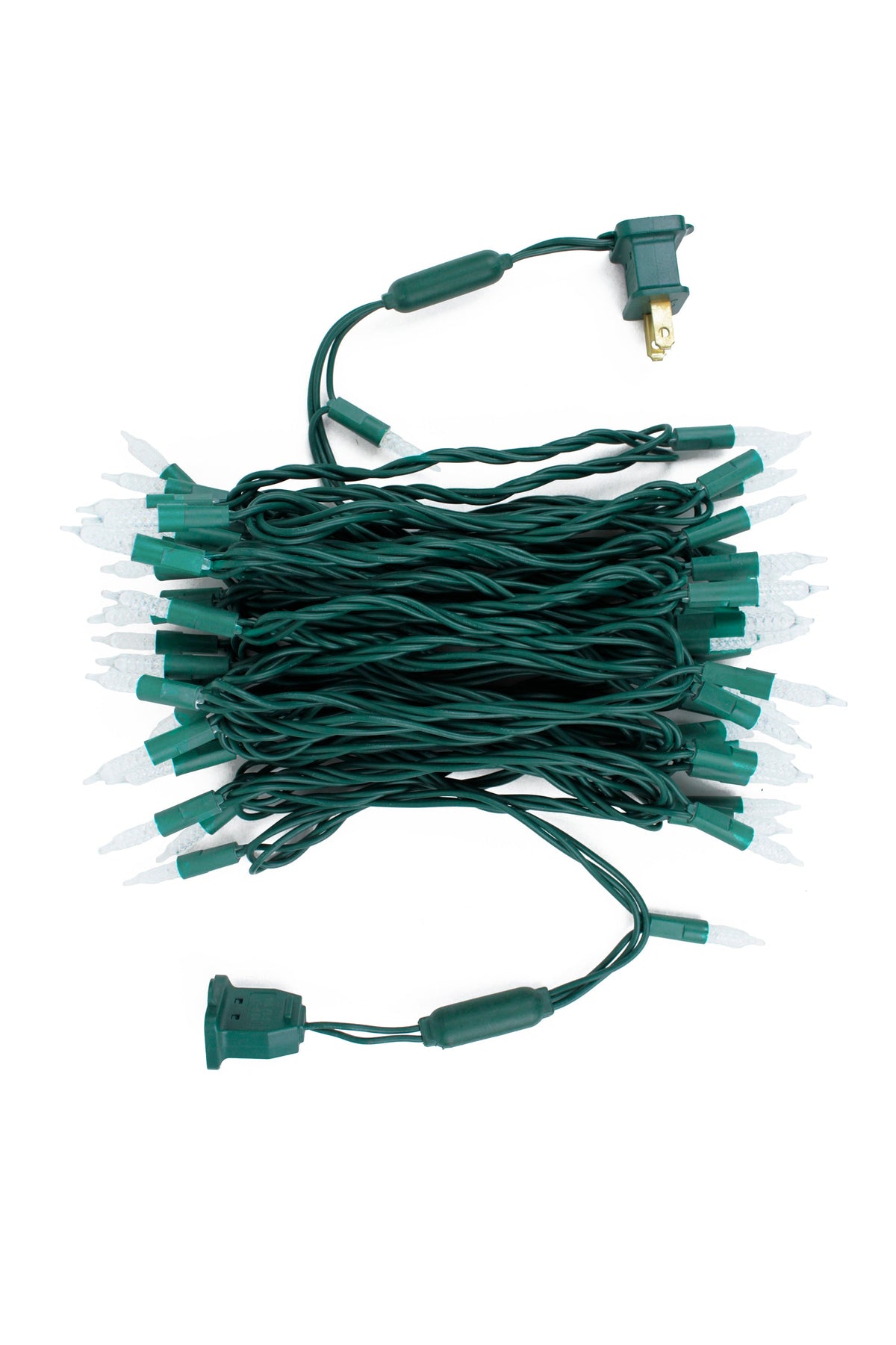 70 LED Indoor/Outdoor Crosshatch Pointed Tip Green Cable Christmas String Lights