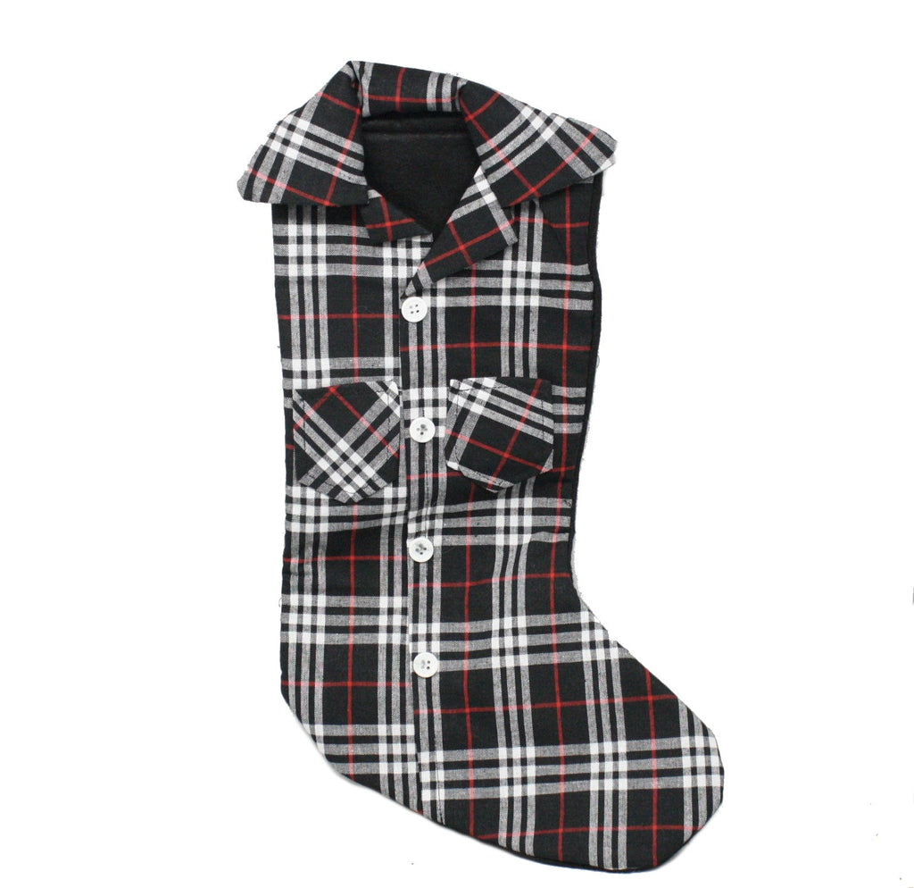 Plaid Lumberjack Shirt Stocking - Black