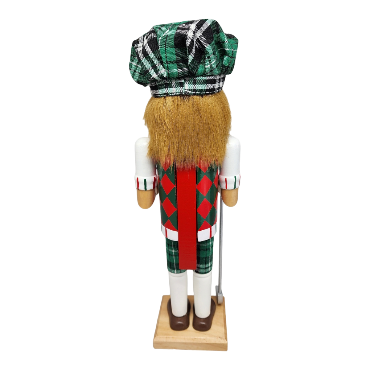 Green Plaid Golfer Nutcracker