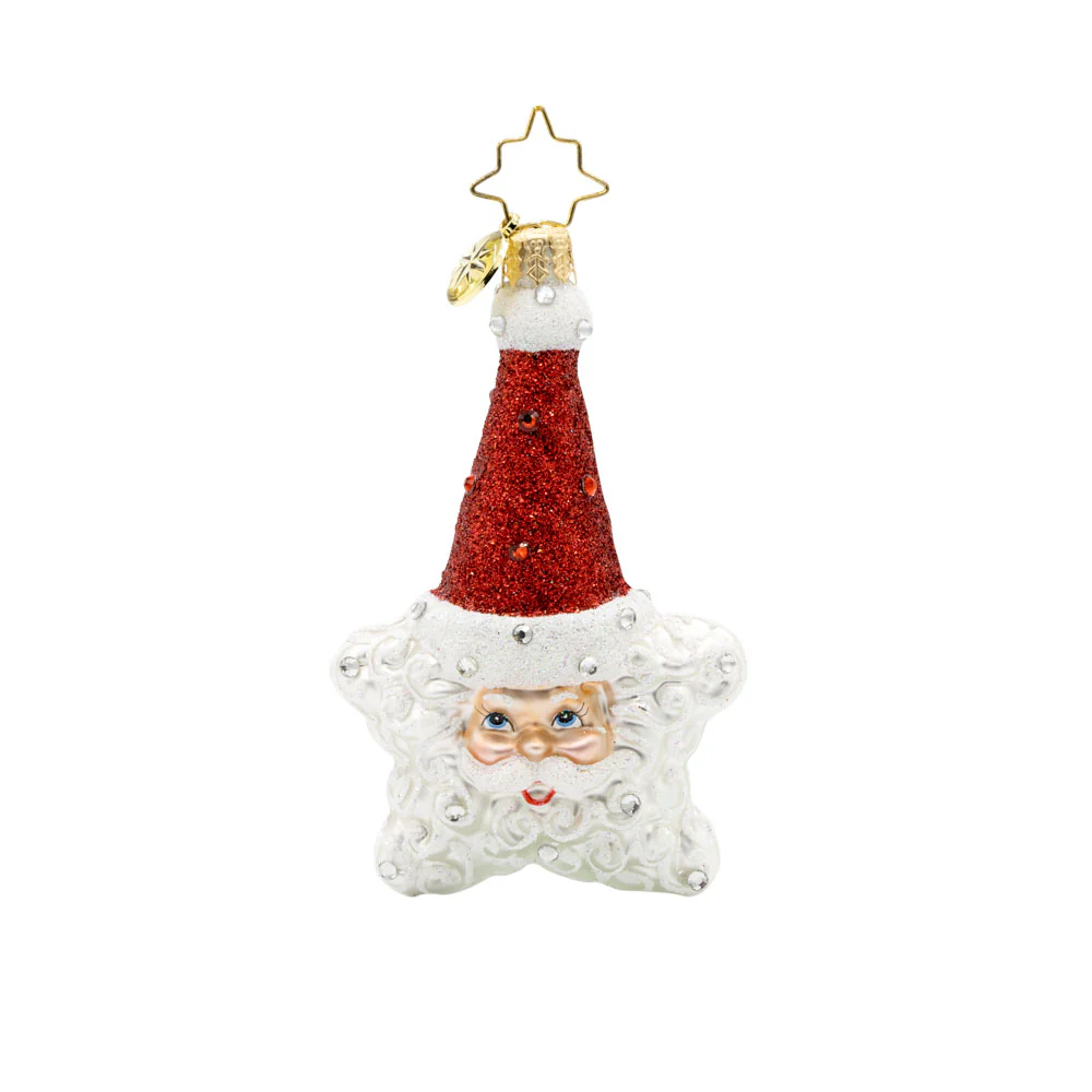 Christopher Radko Little Gem Glass Ornament - Santa's Star Power