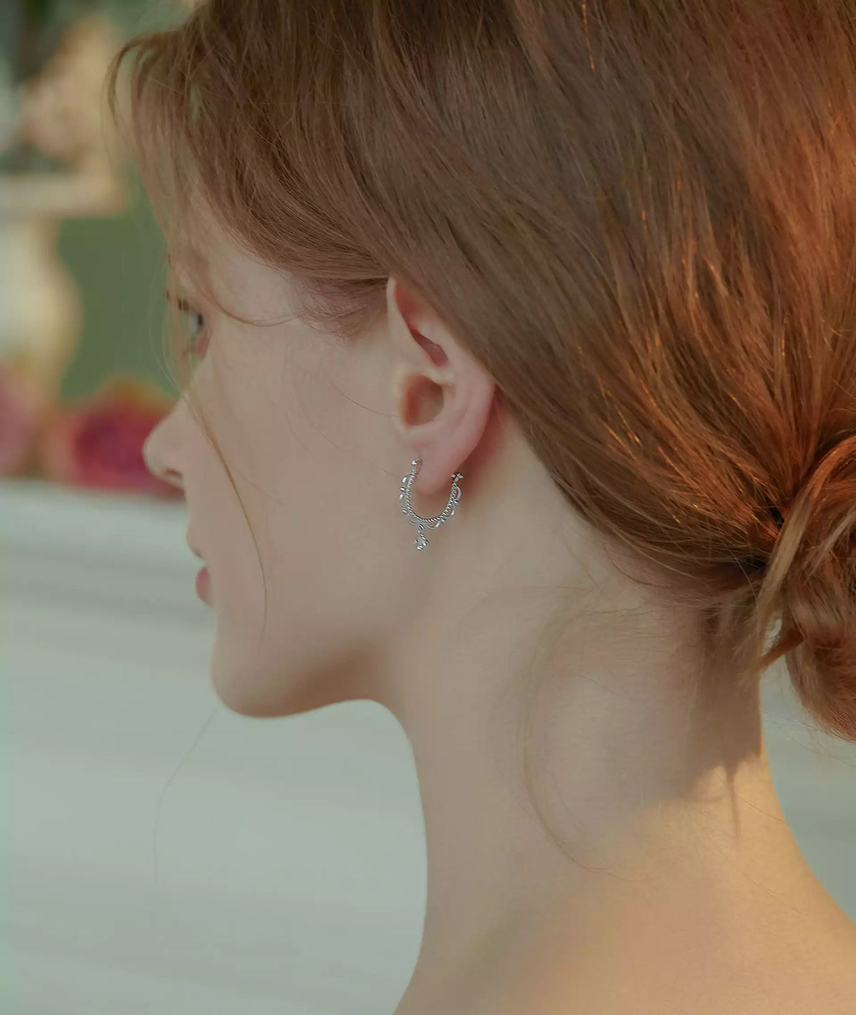 Lace Hoop Huggie Earrings