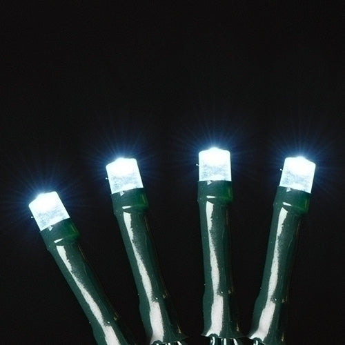 USB powered 50 LED (12.8 foot) Green Wire Multifunction Lights with Timer - Cool White
