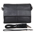 Rockcow Top Grain Leather Messenger Bags Women's Black Leather Shoulder Bag Clutch Bag C003A