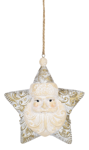 Antiqued Santa Star Ornament