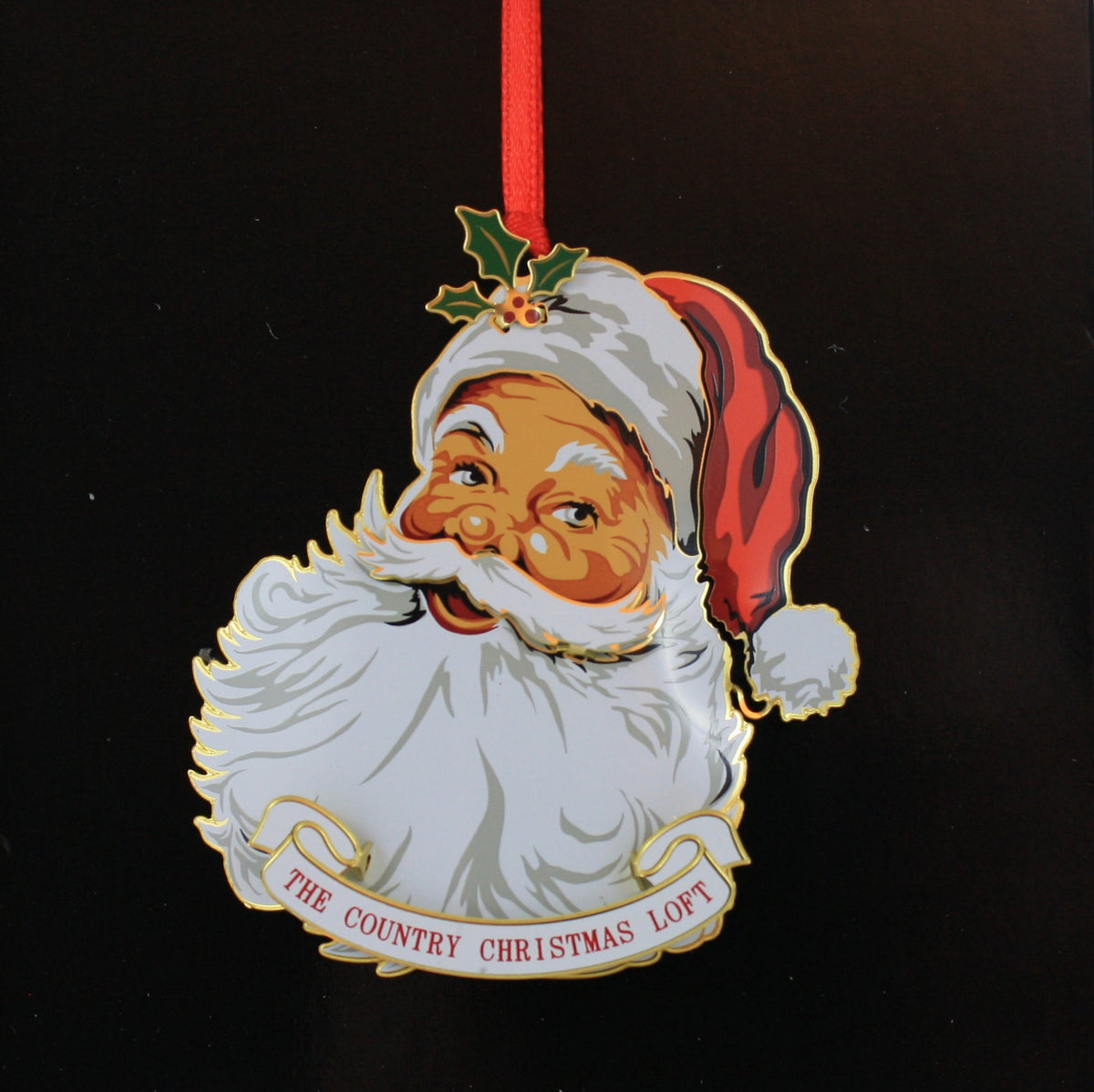 Nostalgic Look Santa Collectible Brass Ornament