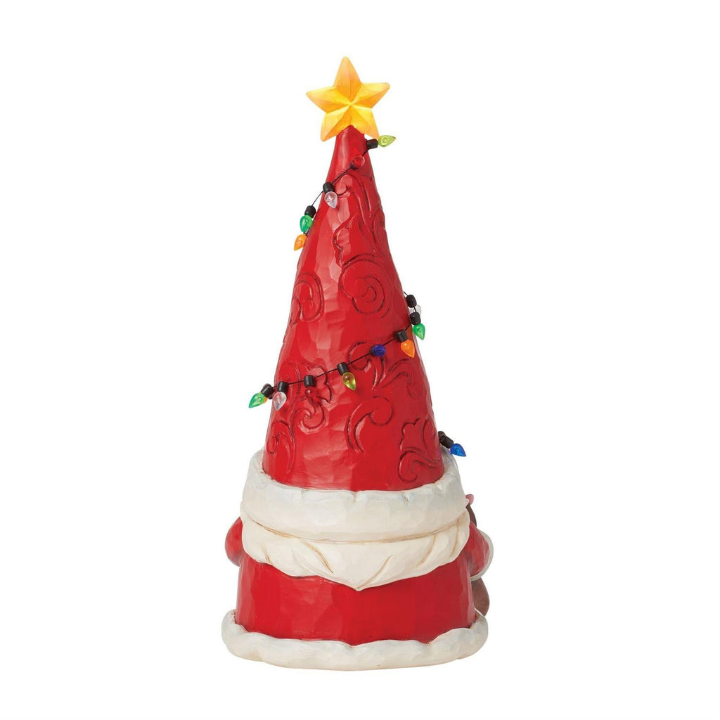 Gnome Santa Wrapped in Lights Figurine