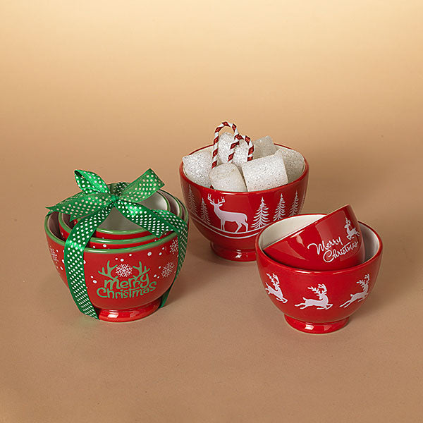 Snowflakes Holiday Bowls - Set of 3