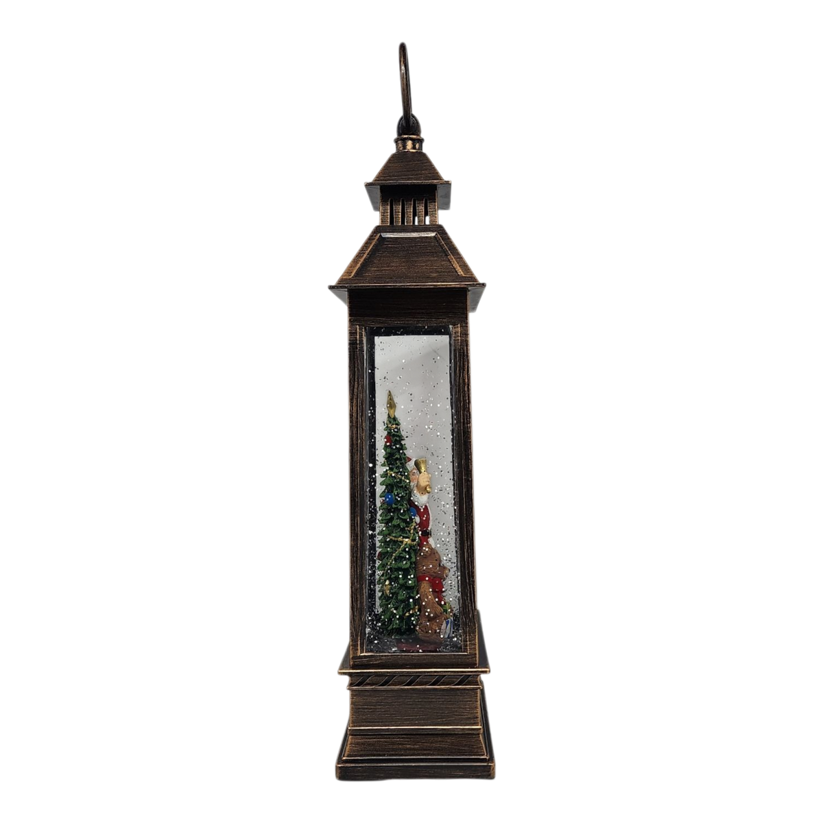 Lighted Spinning Waterglobe Lantern - Santa Delivering Gifts